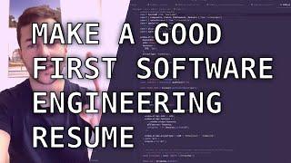 Making A Good First Resume for Computer Scientists and Software Engineers