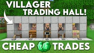 Easy Villager Trading Hall in Minecraft Bedrock 1.21 (MCPE/Xbox/PS4/Nintendo Switch/Windows10)