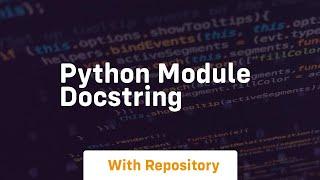 python module docstring