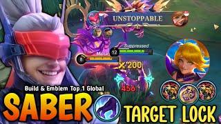 100% FANNY CRYING!! Saber One Shot Build & Emblem is OVERPOWERED - Build Top 1 Global Saber