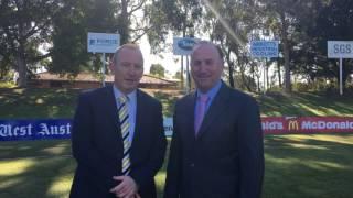 West Coast Eagles CEO Trevor Nisbett and Steve Irons MP