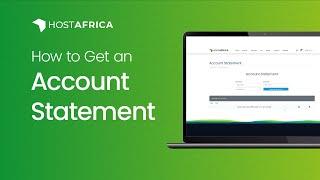 How to Get an Account Statement in HOSTAFRICA WHMCS Client Area