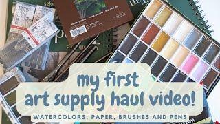 My First Art Supply Haul Video! Watercolors | Fineliner Pens | Sketchbooks