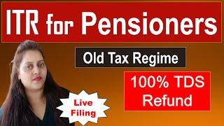 How to file itr for Pensioners AY 24-25| itr for Senior Citizens fy 23-24| Online itr filing pension