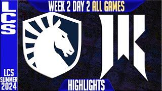 TL vs SR Highlights ALL GAMES | LCS W2D2 Summer 2024 | Team Liquid vs Shopify Rebellion Week 2 Day 2