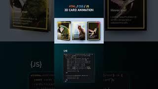 3d card animation #ansarinstitute #css #css3 #htmltutorial #js #html #javascript