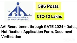 AAI recruitment through GATE 2024-eligibility, application process,age criteria ,CTC