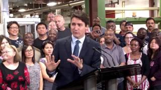 Prime Minister of Canada Justin Trudeau Visits Woodbridge Plant