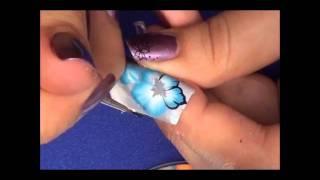 Easy One Stroke Blue Flower-tutorial