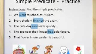 Simple Predicates and Complete Predicates - Video and Worksheet