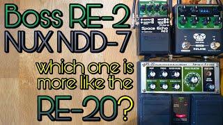 Space Echo comparison: Boss RE-2, NUX NDD-7, Boss RE-20