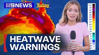 Heatwave warnings for Sydney and Queensland | 9 News Australia