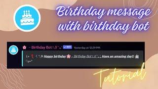 How to setup Birthday message with Birthday Bot | Discord Tutorial