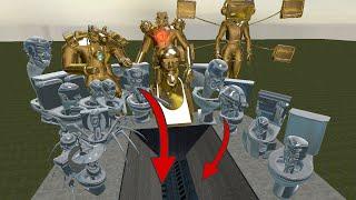 SPARTAN KICKING ALL GOLDEN SKIBIDI TOILETS in the GIANT SHREDDER   Garry's Mod 2