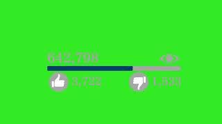 animation of progress bar counting views at social media network green screen 4K