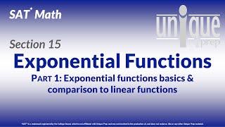 SAT Math 15: Exponential Functions Part 1 (Exponential functions basics & linear vs. exponential)