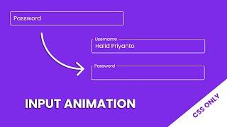Animated Input Field in HTML CSS | Floating Label CSS Only @codehal