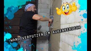 Wand verputzen im Außenbereich