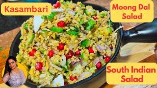 South Indian Moong Dal Cucumber Salad | Kosambari Moong Dal Salad | Moong Dal Salad | Healthy Salad