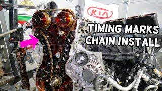 TIMING CHAIN INSTALLATION, TIMING MARKS KIA SPORTAGE SORENTO