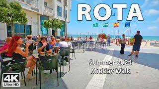 ️ Rota, Cádiz Saturday Afternoon Walk Summer 2024 ️ 4K Virtual Walking Tour, Spain