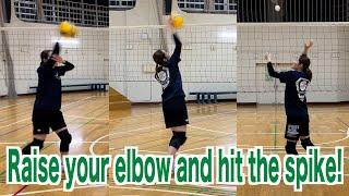 Practice hitting spikes by raising your elbow!【volleyball】