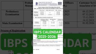 IBPS CALENDAR 2025-2026 IBPS RRB PO CLERK EXAM DATES