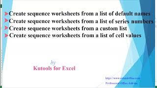 Quickly create worksheets from a list of worksheet names in Excel