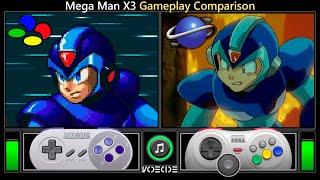 Mega Man X3 (SNES vs Sega Saturn) Gameplay Comparison