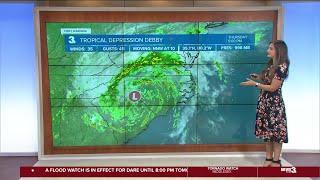 Debby downgraded from tropical storm to depression