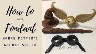 Cake Design- How to Make Fondant Harry Potter Golden Snitch