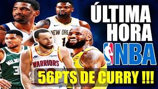 Steph Curry EXPLOTA 56pts y 12 triples HISTÓRICO Lebron  Edwards EXPULSADO  Giannis  Zion NBA