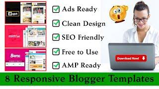 Top 8 Premium Blogger Template FREE 2020 | Adsense Approved Blogger Template 2020 | Free Download