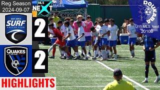 Bay Area Surf 10B 2-2 Earthquakes 10B | MLS Next U15 | 2024-09-07 | HL