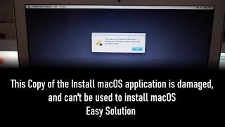 Fresh macOS install Solution to "this copy of the install macos mojave is damaged"