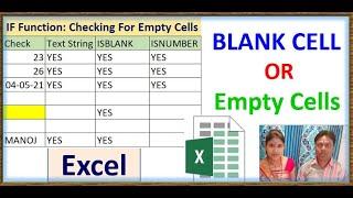 BLANK CELL | blank cell if no value excel | IF Function: Checking For Empty Cells | excel