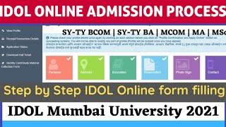 Online Admission Process 2021-22 | TYBCOM & TYBA | IDOL Mumbai University Admission 2021-22