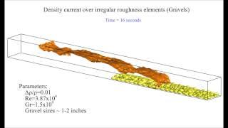 OpenFOAM simulation of density current over irregular roughness elements