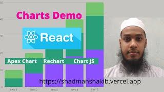 Charts with React JS, Apex charts, Recahrts and Chart JS