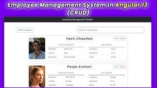 Angular 13 CRUD | Employee Management System | 2022 | Bootstrap 5 | Angular Project