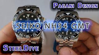 SEIKO NH34 GMT | SteelDive VS Pagani Design | Which GMT watch is better?