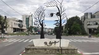 Monument to Mihai Eminescu in Onesti (Romania)