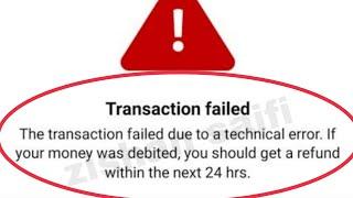 Amazon Pay Fix Transaction Failed due to a technical error. If your money was debited problem solve