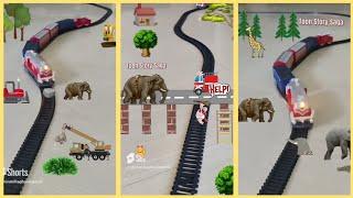 Elephant Train Stories | Elephants are busy near the track and the train is approaching fast