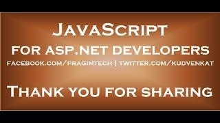 Javascript for asp.net developers