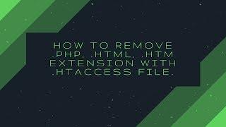 Hide .php or .html extension in url (.htaccess)