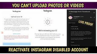 You Can't Upload Photos Videos To Confirm Your Identity | Reactivate Instagam Suspended Account 2022