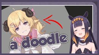 Ina drawing a perfect doodle...【Hololive EN】