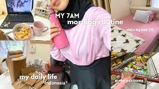 MY 7AM MORNING ROUTINE make my bed, workout, grocery, grmw *productive and healthy*.