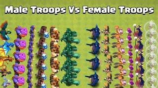 Male Troops Vs Female Troops | Clash of Clans